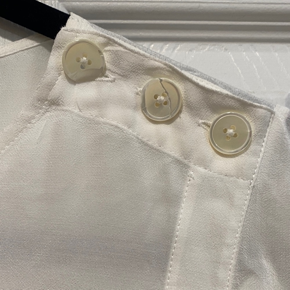 Derek Lam 10 Crosby white Ruffle Sleeve Blouse Size 6 - Picture 3 of 5